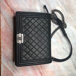 Boy Flap Bag Quilted Lambskin Large